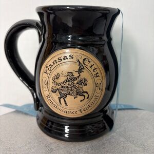 Kansas City Renaissance Festival 1990 Black Ceramic Mug Stein(F69)@